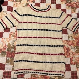 Striped Knit Short Sleeve Top